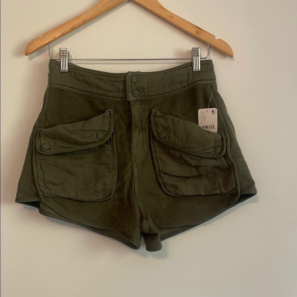 Free People Movement Green Sweat Shorts